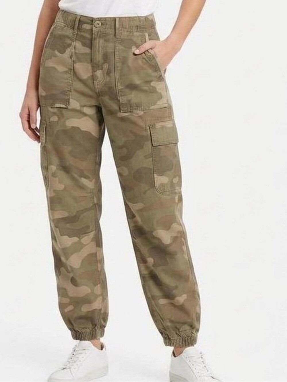 American Eagle Camo Utility Cargo Baggy Jogger Pants - Olive Camo Size 2